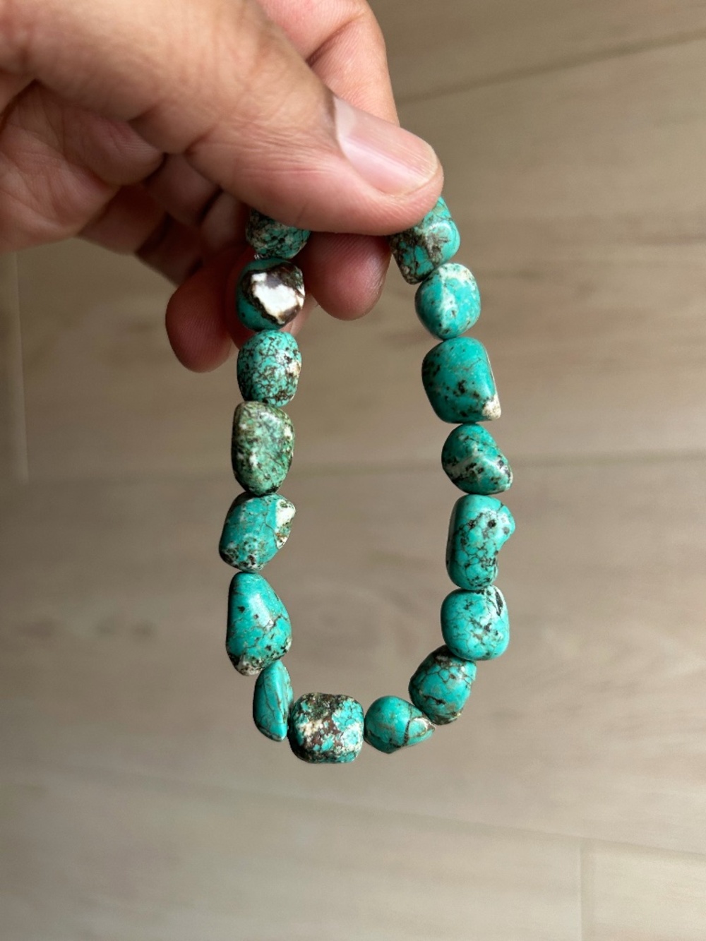 Handcrafted Turquoise Howlite Bracelet Size 6